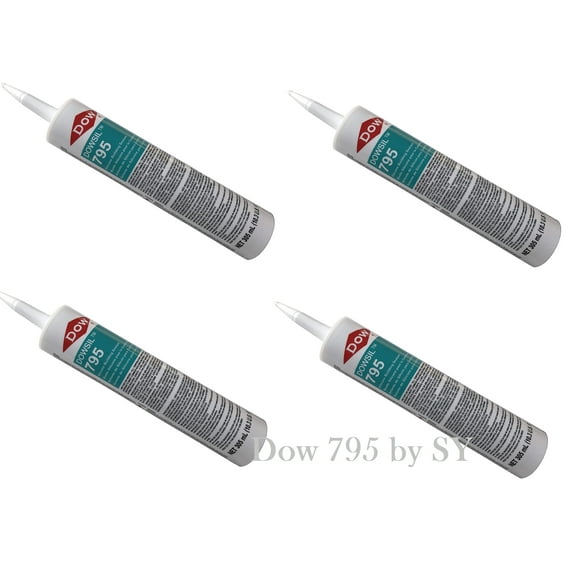 Dow Corning 795 White Silicone Sealant 10.03 oz Tu [Set of 4]