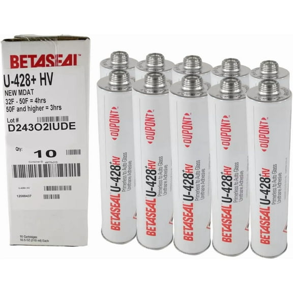 Dow U-428 Plus Auto Glass Windshield Urethane Primer Less Adhesive Glue Sealant, 10 Tube- Auto Glass Sealent