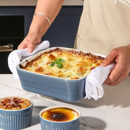 Dowan 10.3 × 8.6 in 71 oz Airy Blue Ceramic Baking Dish, Non-Stick