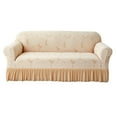 thumbnail image 1 of Dowbom 1 2 3 4 Seater Couch Cover,Jacquard Sofa Cover with Elastic Bottom Furniture Protector with Skirt thick Anti-Slip Stretch Sofa Slipcover for Living Room-S(90-140cm)-I, 1 of 7