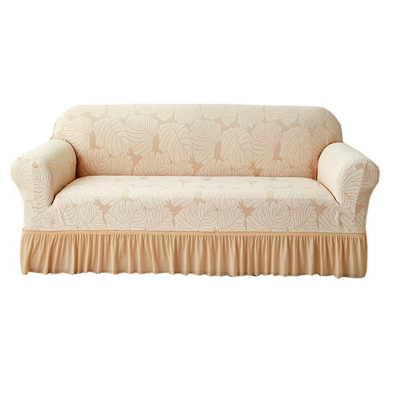 Dowbom 1 2 3 4 Seater Couch Cover,Jacquard Sofa Cover with Elastic Bottom Furniture Protector with Skirt thick Anti-Slip Stretch Sofa Slipcover for Living Room-S(90-140cm)-I
