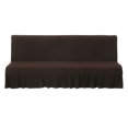 thumbnail image 1 of Dowbom Armless Futon Slipcover with Skirt,Stretch Foldable Sofa Bed Protector Dust-Proof Washable Soft Spandex Without Armrests Futon Cover for Living Room Bedroom-S(120-150cm)-dark brown, 1 of 7