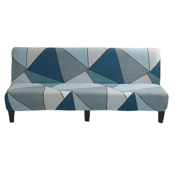 Dowbom Armless Futon Slipcover,Stretch Foldable Sofa Bed Slipcover Protector Universal Washable Non-slip Spandex Printed Futon Cover with Elastic Bottom for Kids Pets-S(120-150cm)-G