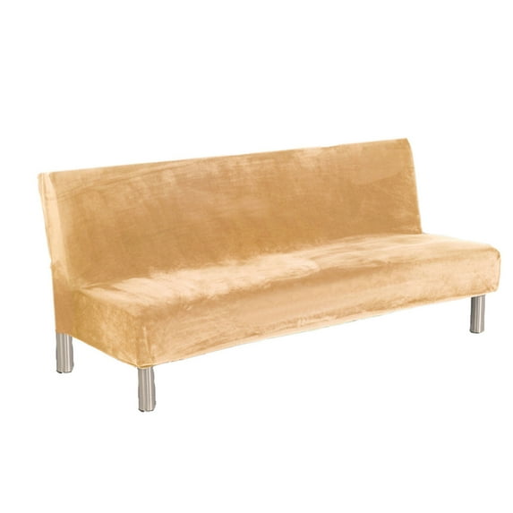 Dowbom Futon Cover with Skirt Spandex Armless Sofa Slipcover Protector Stretch Non-slip