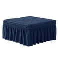 thumbnail image 1 of Dowbom Ottoman Cover with Skirt,Rectangle Footrest Slipcover Removable Washable Non-slip Jacquard Storage Protector Super fit Ottoman Slipcover for Living Room Bedroom-Navy blue, 1 of 7
