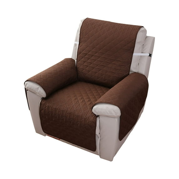 Dowbom Quilted Recliner Chair Cover Universal Non-Slip Recliner Slipcover with Elastic Straps Furniture Protector Machine Washable Recliner Covers for Kids Pets Cat Dog-Brown