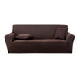 thumbnail image 1 of Dowbom Sofa Cover for 1 2 3 4 Seater,Super Stretch Sofa Slipcover with 2 pcs Pillow Covers Furniture Protector Universal Soft Solid Color Couch Cover for Living Room Bedroom-S(90-140cm)-Brown, 1 of 9