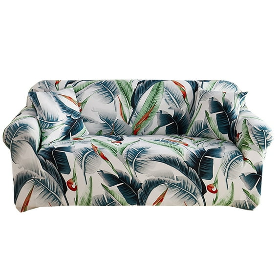 Dowbom Sofa Cover Printed,Super Stretch Sofa Slipcover for 1 2 3 4 Seater Furniture Protector Universal Non-slip Washable Elastic Couch Cover with 2 Pillowcase-S(90-140cm)-H