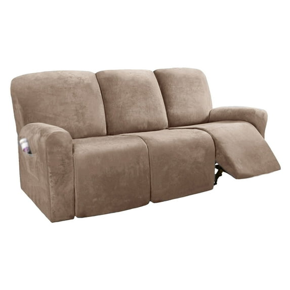 Dowbom Stretch Recliner Sofa Slipcove 3 Cushion Velvet Thick Furniture Protecto Couch Cover