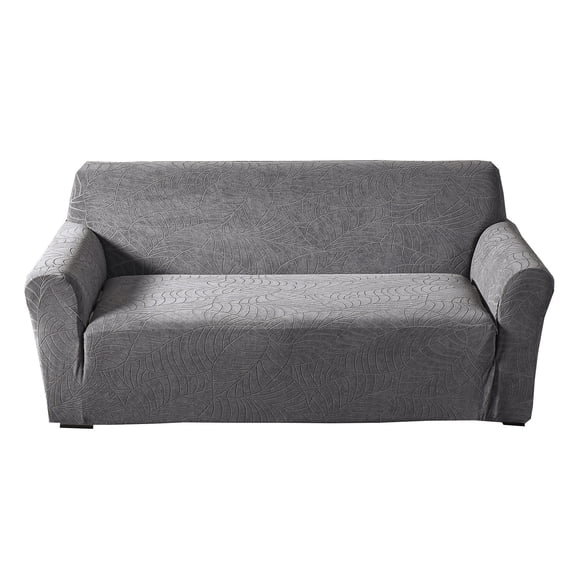 Dowbom Super Stretch Sofa Slipcover,Jacquard Sofa Cover for Living Room Furniture Protector Anti-Slip Washable Anti-Scratch Couch Cover with Elastic Bottom-4 Seater(235-300cm)-dark grey