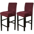 thumbnail image 1 of Dowbom Velvet Bar Stool Cover, Stretch Pub Counter Chair Slipcover Washable Chair Covers Protector, 1 of 8
