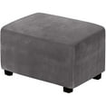 thumbnail image 1 of Dowbom Velvet Ottoman Cover 1-Piece Rectangle Ottoman Slipcovers Footstool Protector Covers, 1 of 7