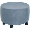 thumbnail image 1 of Dowbom Velvet Round Ottoman Cover Stretch Storage Stool Footstool Protector Covers Washable, 1 of 7