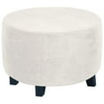 thumbnail image 1 of Dowbom Velvet Round Ottoman Cover Stretch Storage Stool Footstool Protector Covers Washable, 1 of 7