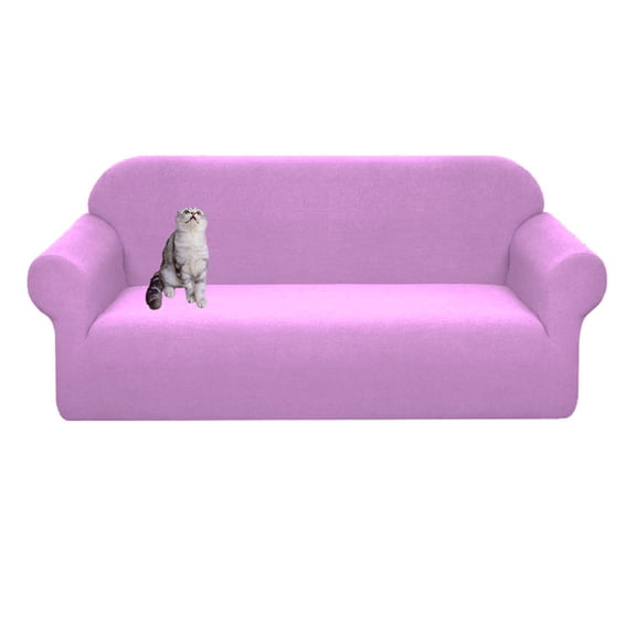 Dowbom Water Repellent Sofa Cover,High Stretch Couch Cover for 3 Cushion Couch Non-slip Soft Furniture Protector Anti-scratch Jacquard Sofa Slipcover for Pets Cat Dog-Chair(35-55inch)-purple