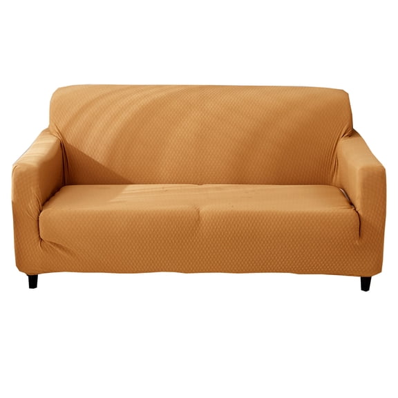 Dowbom Waterproof Sofa Cover,Stretch Sofa Slipcover Universal Furniture Protector with Elastic Bottom Anti-Slip Washable Anti-Scratch Jacquard Couch Cover for Kids Pet Dog Cat-3 Seater(74"-90")-Khaki