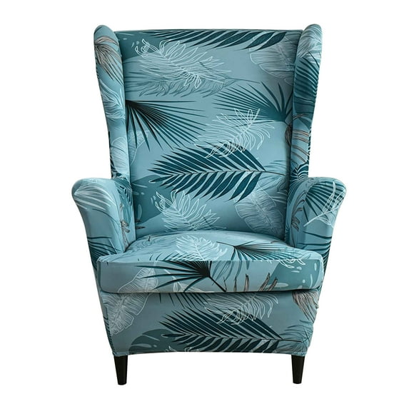 Dowbom Wing Chair Cover And Ottoman Slipcover Rectangle,2 Piece Slipcovers Stretch Footstool Cover With Elastic Bottom
