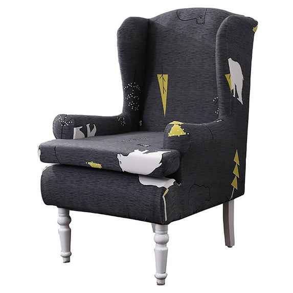 Dowbom Wingback Chair Slipcover with arms, Stretch Wing Chair Covers Slipcover 2 Piece