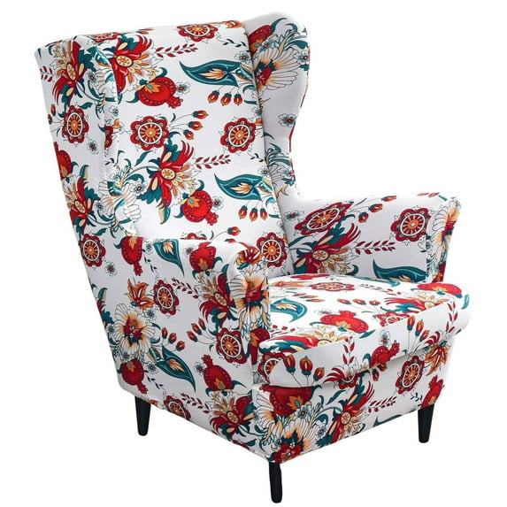 Dowbom Wingback Chair Slipcover with arms, Stretch Wing Chair Covers Slipcover 2 Piece