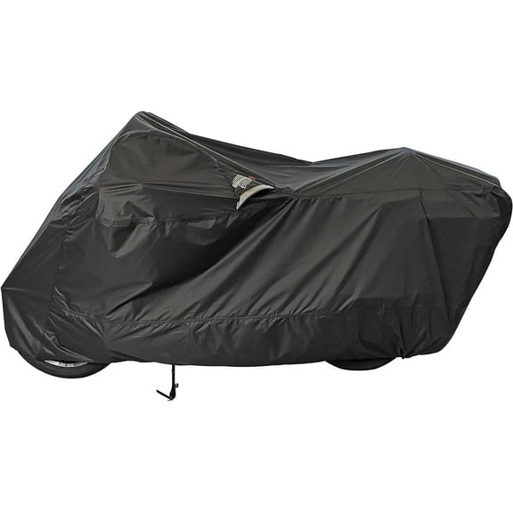 Dowco WeatherAll Plus Motorcycle Cover, Ratchet Attachment, Black Waterproof, Medium [52002-02]
