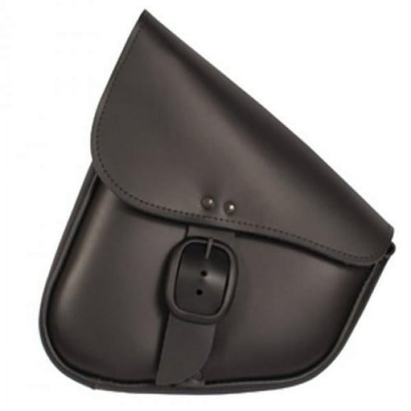 Dowco Willie & Max 59893-00 Triangulated Leather Motorcycle Swingarm Bag: Matte Black Buckle, Black, 9 Liter Capacity