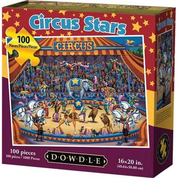 Dowdle Folk Art Circus Stars Puzzle, 100 Piece