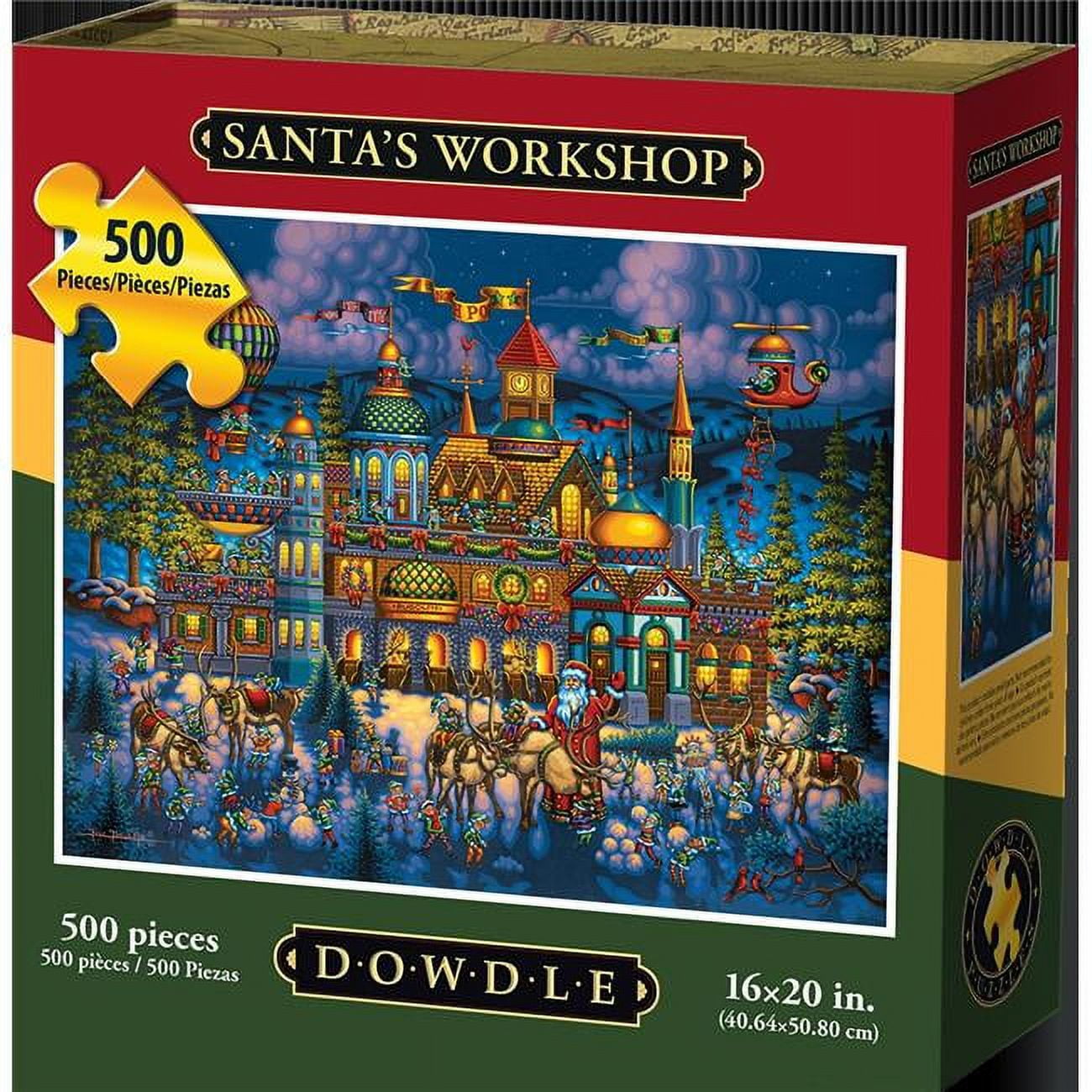Dowdle Folk Art Jigsaw Puzzle Santa's 500 Piece