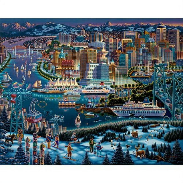 Dowdle Folk Art Jigsaw Puzzle Vancouver 1000 Piece