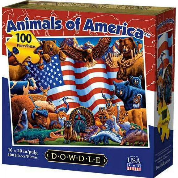 Dowdle Jigsaw Puzzle - Animals of America - 100 Piece