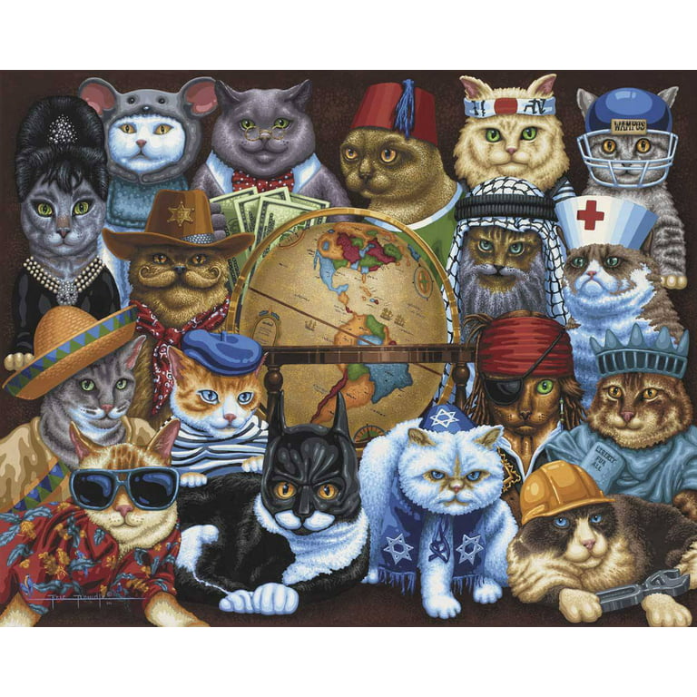 Cats of the World 500 Piece Round Jigsaw Puzzle