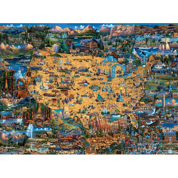 Dowdle - National Parks Map - 1000 Piece Jigsaw Puzzle for Adults Challenging Puzzle Perfect for Game Nights 29.5" x 19.7"