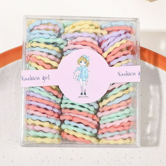 Dowegor Clearance! Hair Accessories for Women, 100 Pcs Girls Colorfull Elastic Hair Bands Kids Ponytail Rubber Accessories, Hair Bows, Hair Ties, Headbands for Women