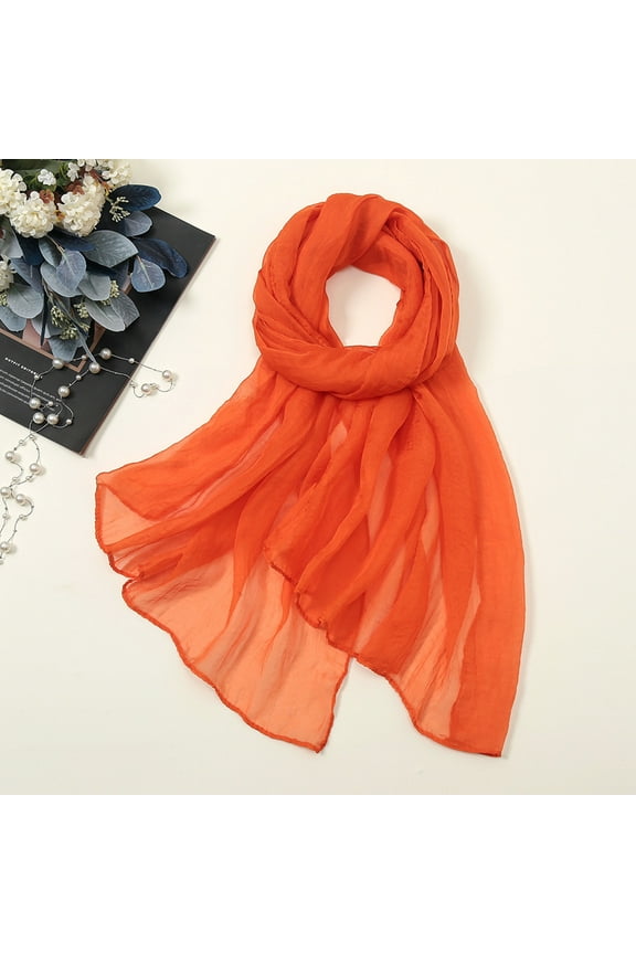 Scarf for Women, Women Summer Casual Colorful Multicolor Solid Color Chiffon Thin Regular Silk Scarf Scarf,