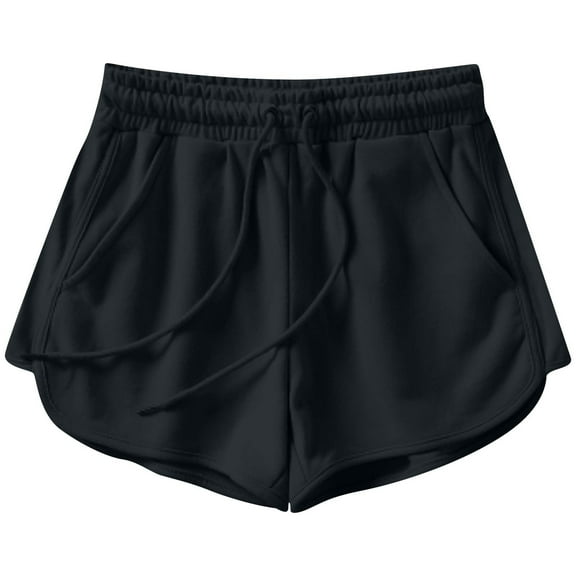 Dowegor Shorts for Women Cozytec Sweat Shorts Women High Waisted Comfy Casual Cotton Shorts with Pockets Sweatshorts Women Fleece Shorts Women Womens Fleece Shorts Black L sale