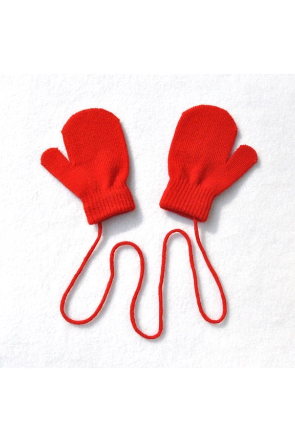 Warm Gloves, Children Winter Cute Gloves Knitted Warm with String Solid Gloves, Knitted Gloves, Heating Gloves