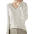 thumbnail image 1 of Dowegor Light Sweaters for Women Long Sleeve Crew Neck Lightweight Soft Knitted Pullover Knitted Blouse Light Sweater Cotton Sweater Cotton Sweaters for Women Beige L, 1 of 8