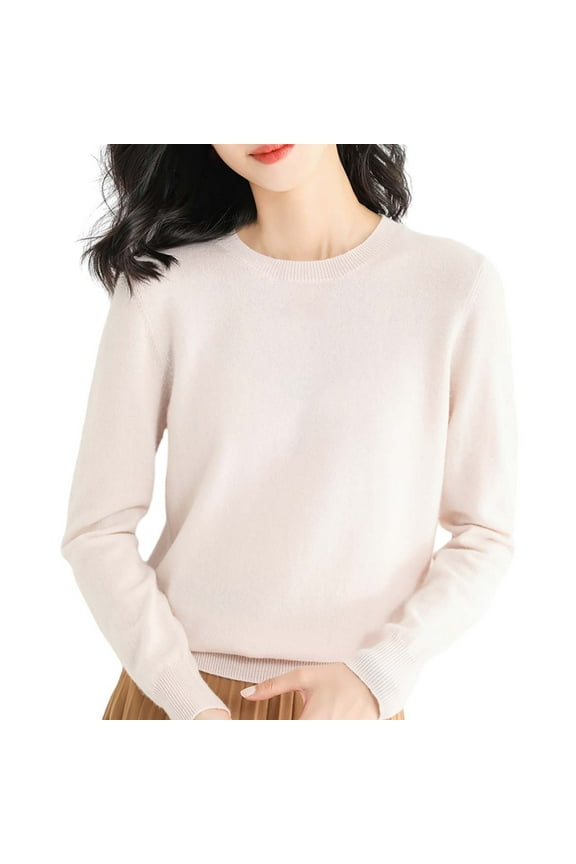 Light Sweaters for Women Long Sleeve Crew Neck Lightweight Soft Knitted Pullover Knitted Blouse Light Sweater Cotton Sweater Cotton Sweaters for Women Beige M