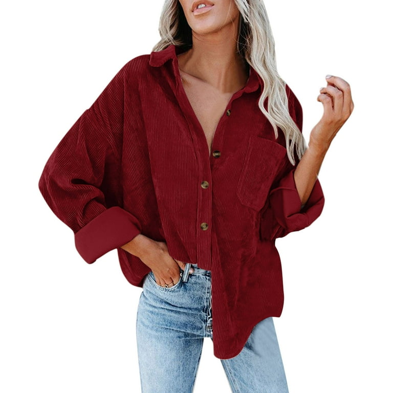 Plus size red button down shirt 2025