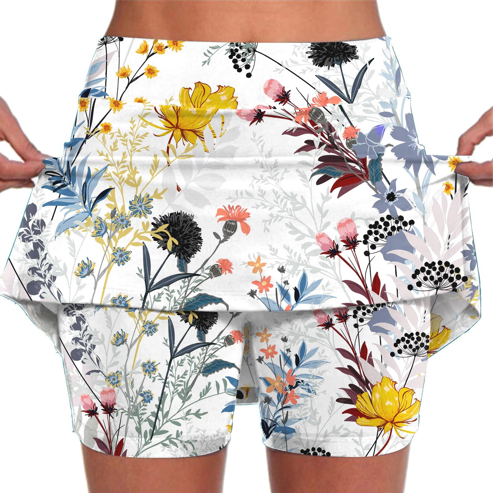 Dowegor Shorts for Women Womens Yoga Skirt Shorts High Waisted Athletic