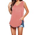 thumbnail image 1 of Dowegor Tank Tops Women T Shirt Solid Color Casual Fit Tank Tops Sleeveless Tops for Women Womens Flowy Tank Tops Loose Tank Tops for Women Pink 2XL(), 1 of 4