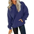 thumbnail image 1 of Dowegor Women's Casual Pocket Hoodie Long Sleeve Fashion Rope Pullover Hoodie Top Women's Fashion Hoodies & Sweatshirts Hooded Sweatshirt Women Womens Fall Sweatshirts Navy M, 1 of 5