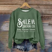 Dowegor Women's Co Quality Est 1692 Printed Round Neck Long Sleeve Sweatshirt Women Sweatshirt Long Sleeve Pullover for Women Womens Hoodies Pullover Ag L