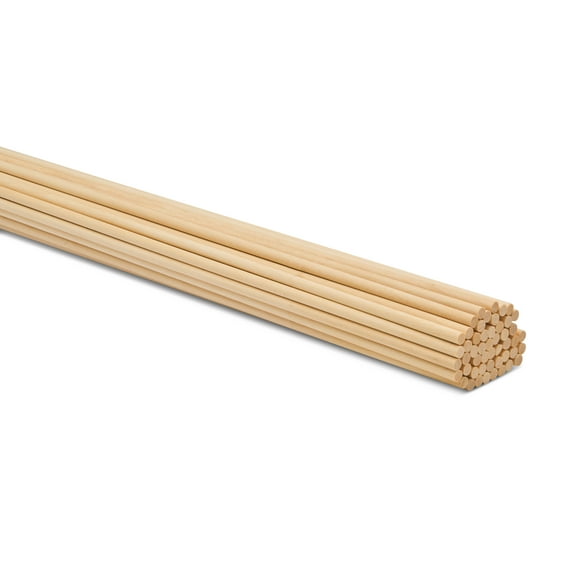 Dowel Rods Wood Sticks Wooden Dowel Rods - 3/16 x 48 Inch Unfinished Hardwood Sticks - for Crafts and DIYers - 50 Pieces by Woodpeckers