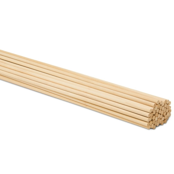 Dowel Rods Wood Sticks Wooden Dowel Rods 5/16 x 36 Inch Unfinished Hardwood Sticks for Crafts and DIYers 50 Pieces by Woodpeckers