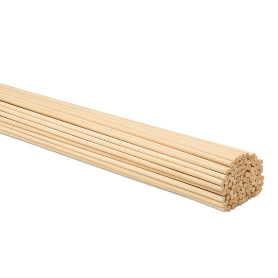 Dowel Rods Wood Sticks Wooden Dowel Rods - 5/16 x 48 Inch Unfinished Hardwood Sticks - for Crafts and DIYers - 100 Pieces by Woodpeckers