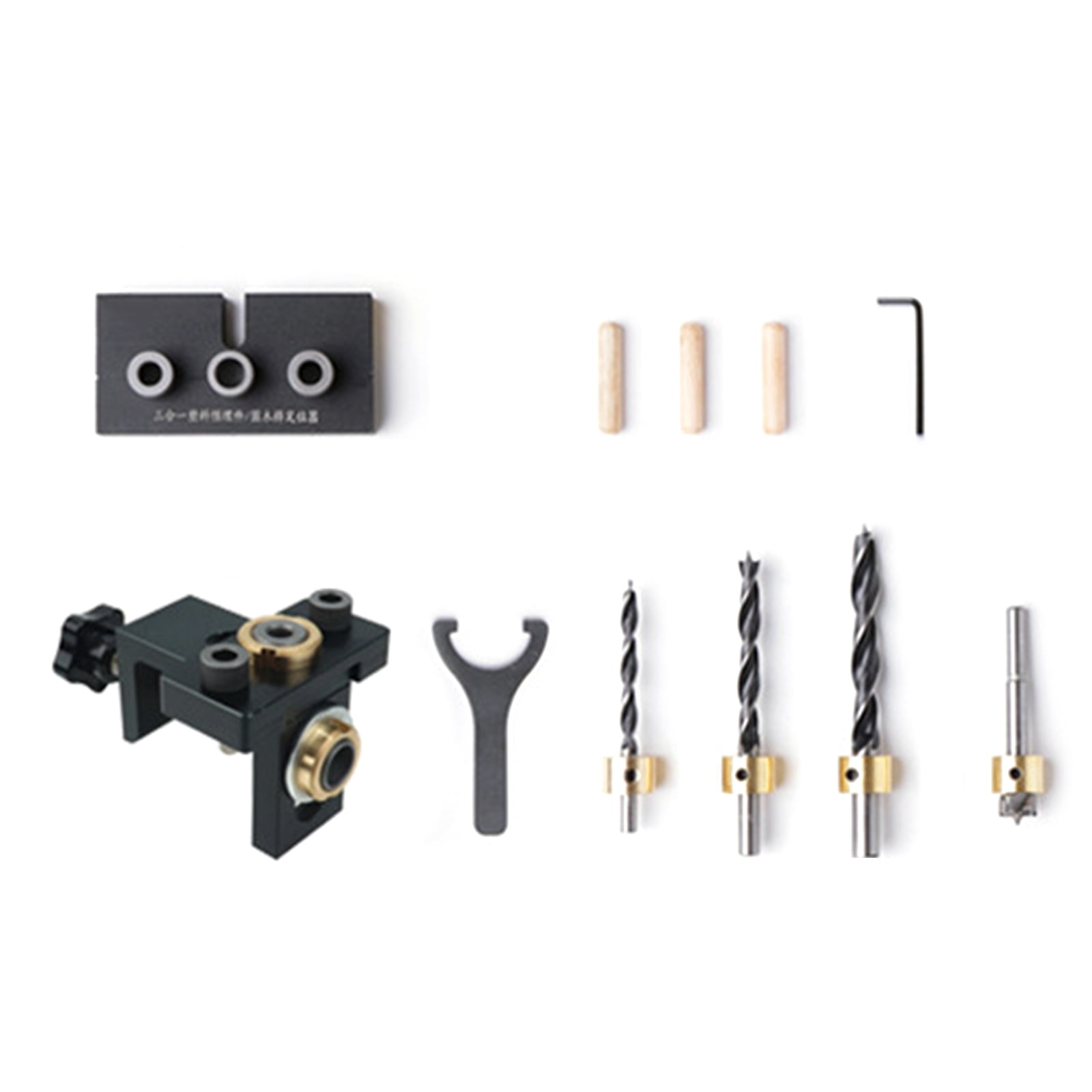 Doweling Jig Kit, 8/10/15mm Pocket Hole Jig Set With Positioning Clip,Adjustable Hole Drill Guide Puncher Locator