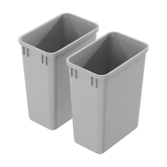 Dowell 2 Pack 35Qt Wastebasket Trash Container, 9Gal, Plastic, Stackable, for Kitchen/Bathroom/Office, H18 - Grey (2Pack, 35 QT)
