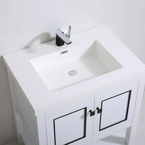 Dowell 31" Bathroom Sink,Single Bowl Vanity Basin,Rectangular Drop-in Bathroom Sink with Overflow,White-000 3122BP