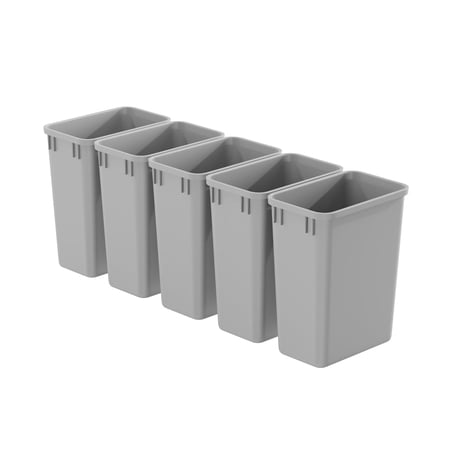 Dowell 35Qt Wastebasket Trash Container, 9Gal, Plastic, Stackable, for Kitchen/Bathroom/Office, Fits Under Sink/Desk (Grey 4000 35 04) (5)