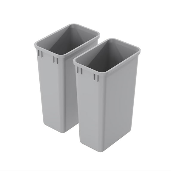 Dowell 50Qt Waste Trash Container, 13Gal, Plastic, Stackable, for Kitchen/Bathroom/Office, Fits Under Sink/Desk (Grey 4000 50 04-2 Pack)